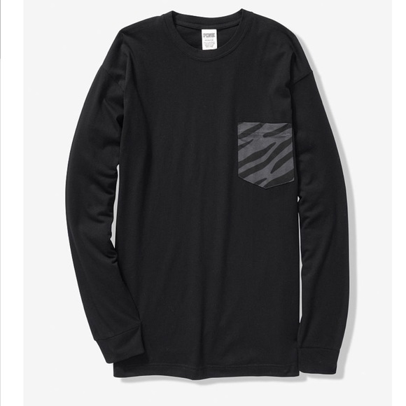 PINK Bling Campus Long Sleeve Ringer Tee - Picture 3 of 6